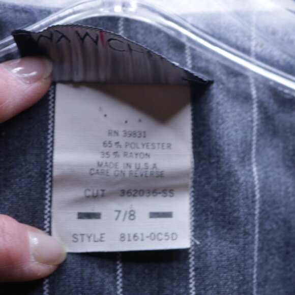 Vintage My Michelle Grey Stripe Double Breasted Dress - Picture 3 of 5